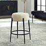 1_Uttermost Arles 26" White Faux Shearling Counter Stool
