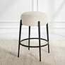 5_Uttermost Arles 26" White Faux Shearling Counter Stool more views