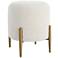 Uttermost Arles Brass and White Ottoman