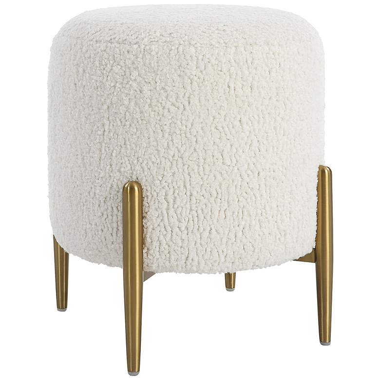 Image 2 Uttermost Arles Brass and White Ottoman