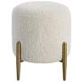 Uttermost Arles Brass and White Ottoman