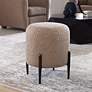 1_Uttermost Arles Latte Faux Shearling Fabric Round Ottoman