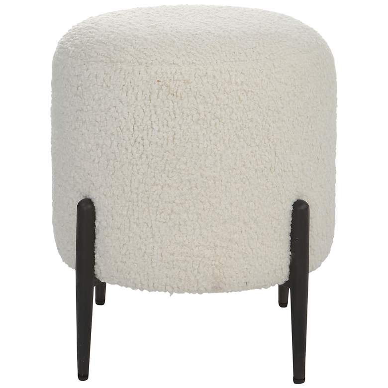 Image 1 Uttermost Arles White Faux Shearling Round Ottoman
