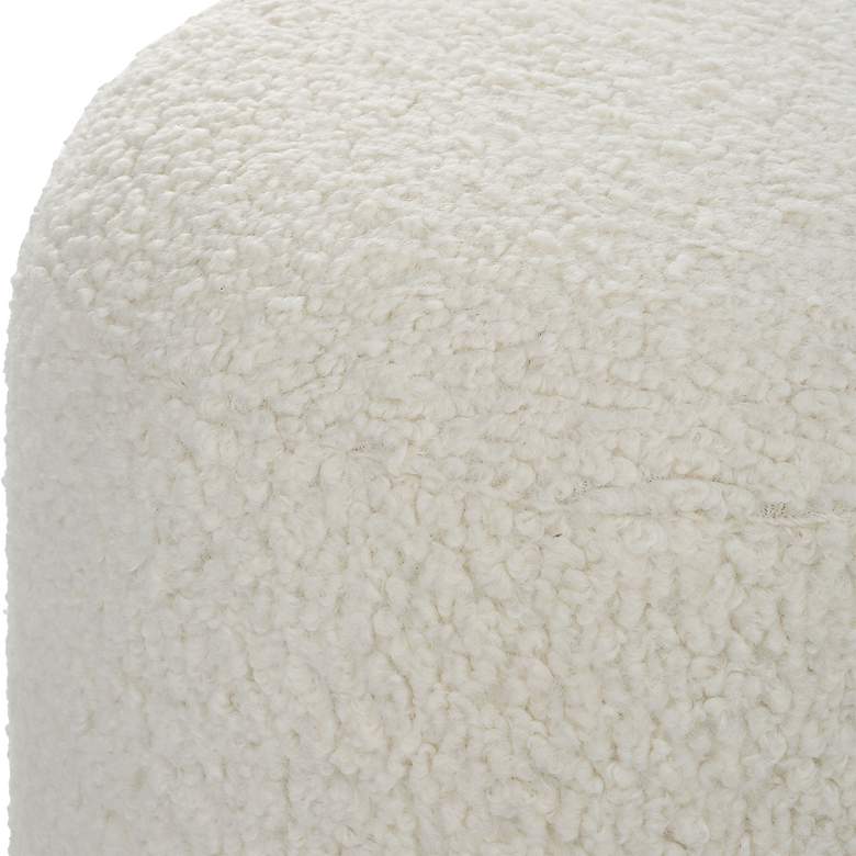 Image 4 Uttermost Arles White Faux Shearling Round Ottoman more views