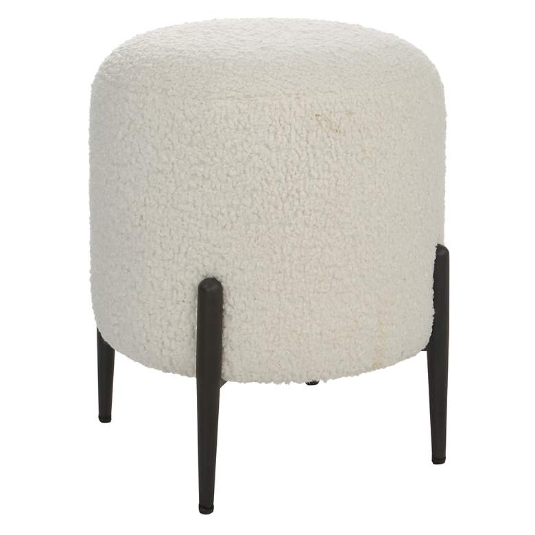 Image 4 Uttermost Arles White Faux Shearling Round Ottoman more views