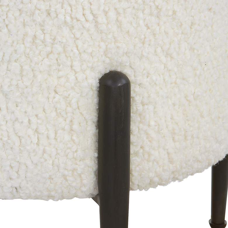 Image 5 Uttermost Arles White Faux Shearling Round Ottoman more views