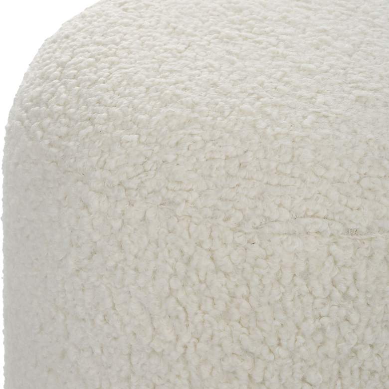 Image 6 Uttermost Arles White Faux Shearling Round Ottoman more views