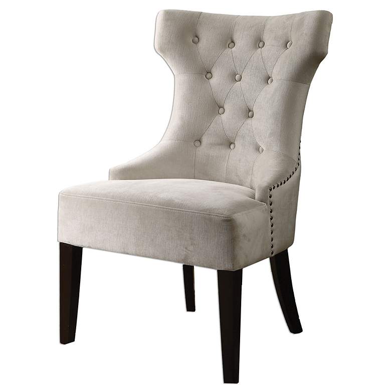 Image 3 Uttermost Arlette 26" Wide Beige Gray Tufted Wing Chair more views