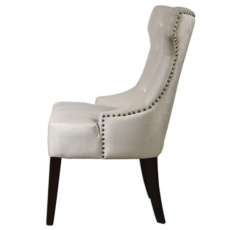 Image 4 Uttermost Arlette 26" Wide Beige Gray Tufted Wing Chair more views