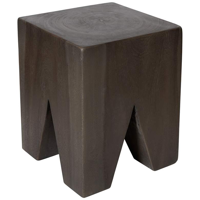 Image 2 Uttermost Armin 18 inch Satin Gray Wood Accent Stool