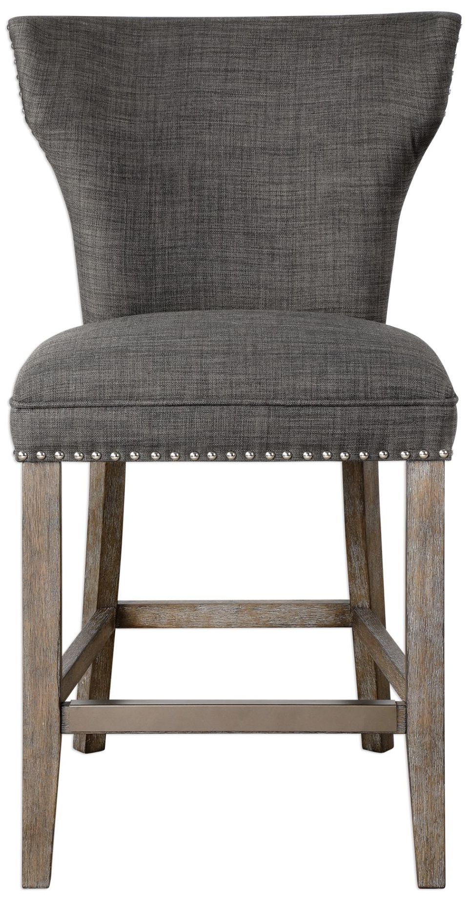 Image 2 Uttermost Arnaud 25-in Charcoal Gray Counter Stool