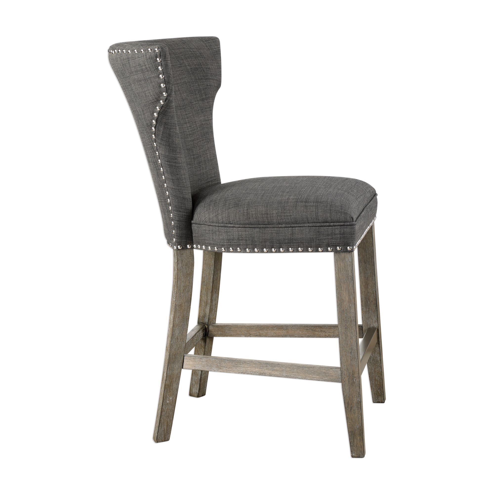 Image 3 Uttermost Arnaud 25-in Charcoal Gray Counter Stool more views