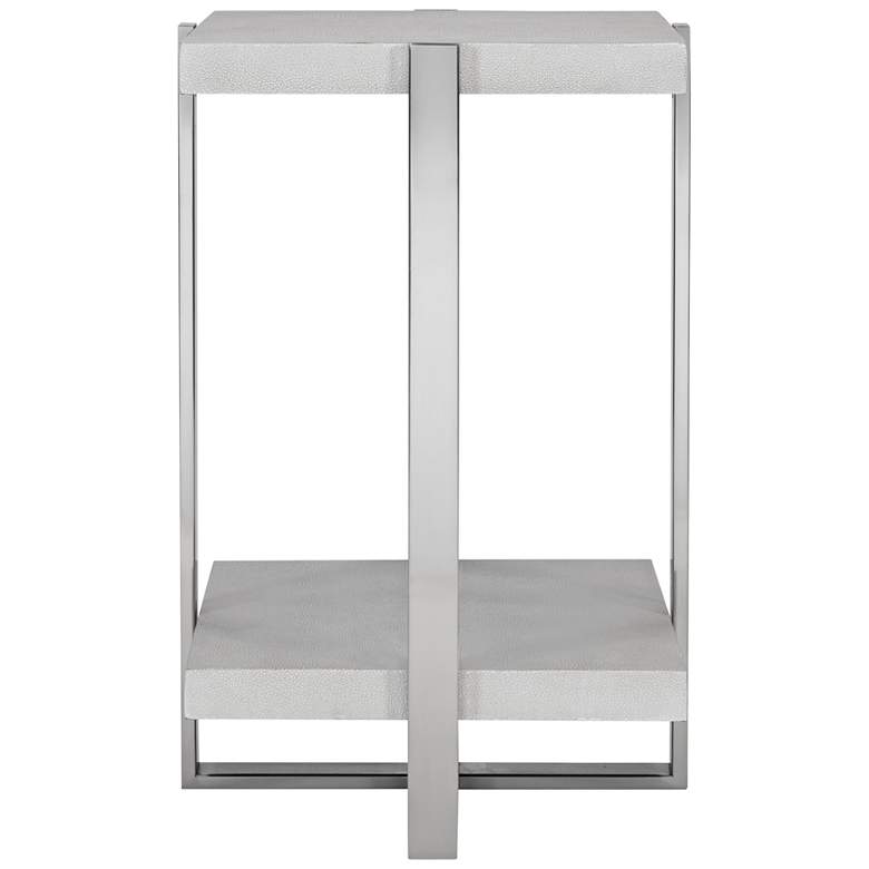 Image 1 Uttermost Arnaut 16"W Milk White Faux Shagreen Accent Table