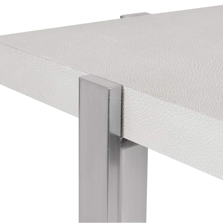 Image 3 Uttermost Arnaut 16"W Milk White Faux Shagreen Accent Table more views