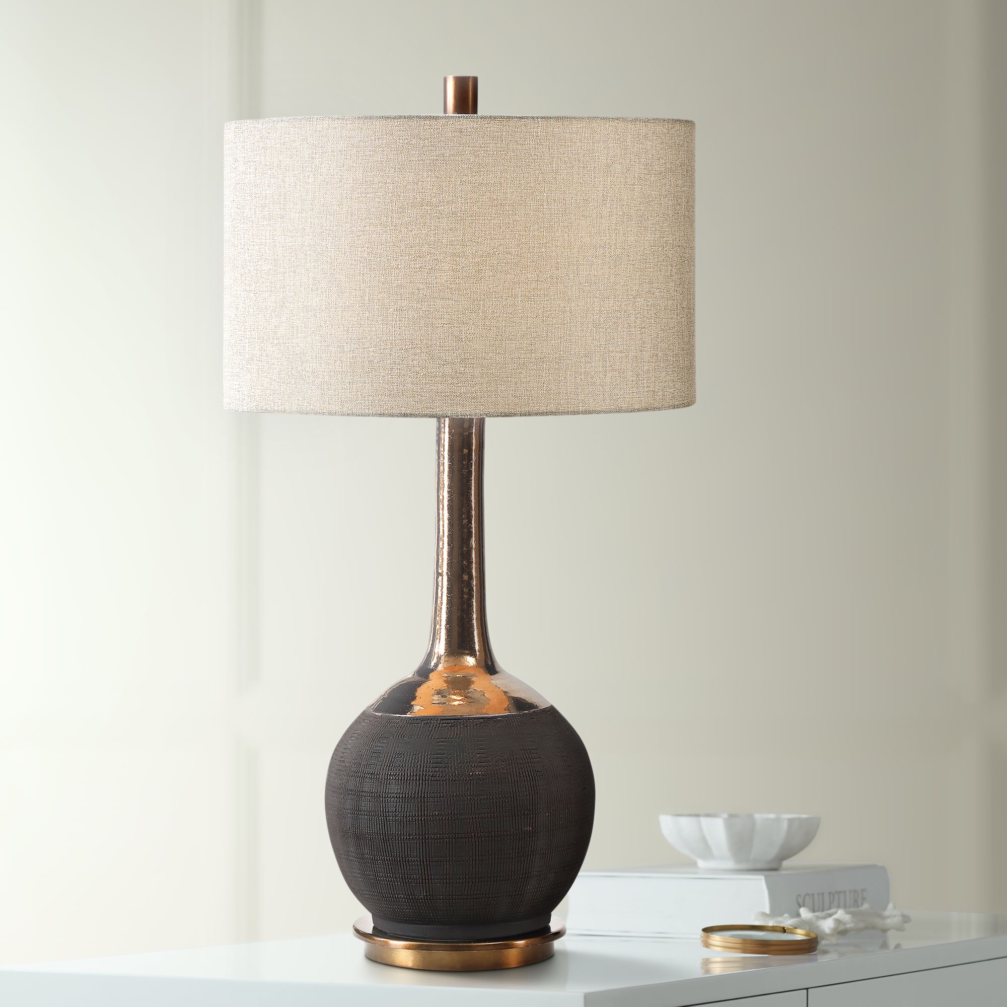 matt black table lamp