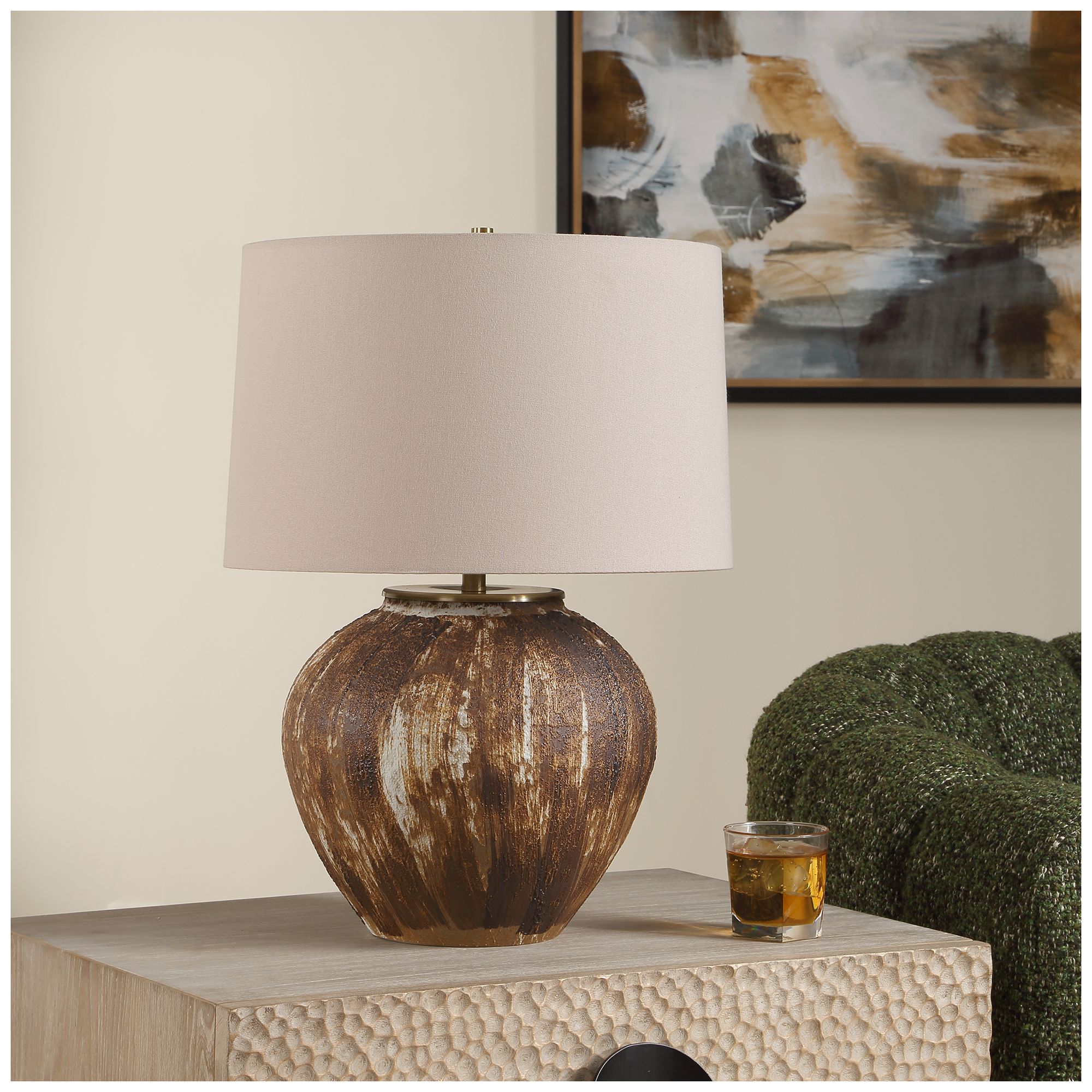 Image 3 Uttermost Arnold 22 1/2" Rust Brown Ceramic Table Lamp more views