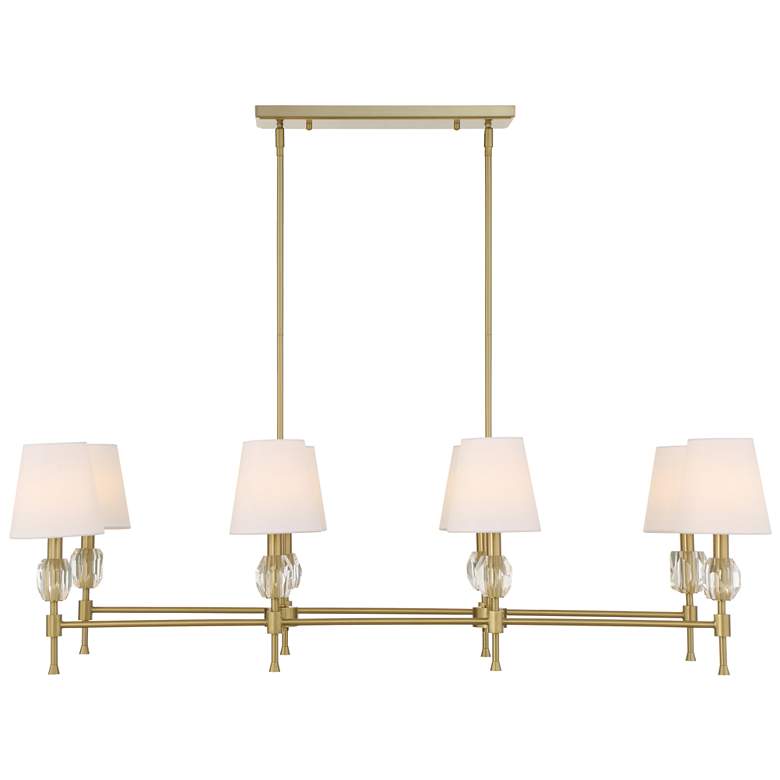 Image 1 Uttermost Arques 48" Wide Brass 8-Light Linear Chandelier