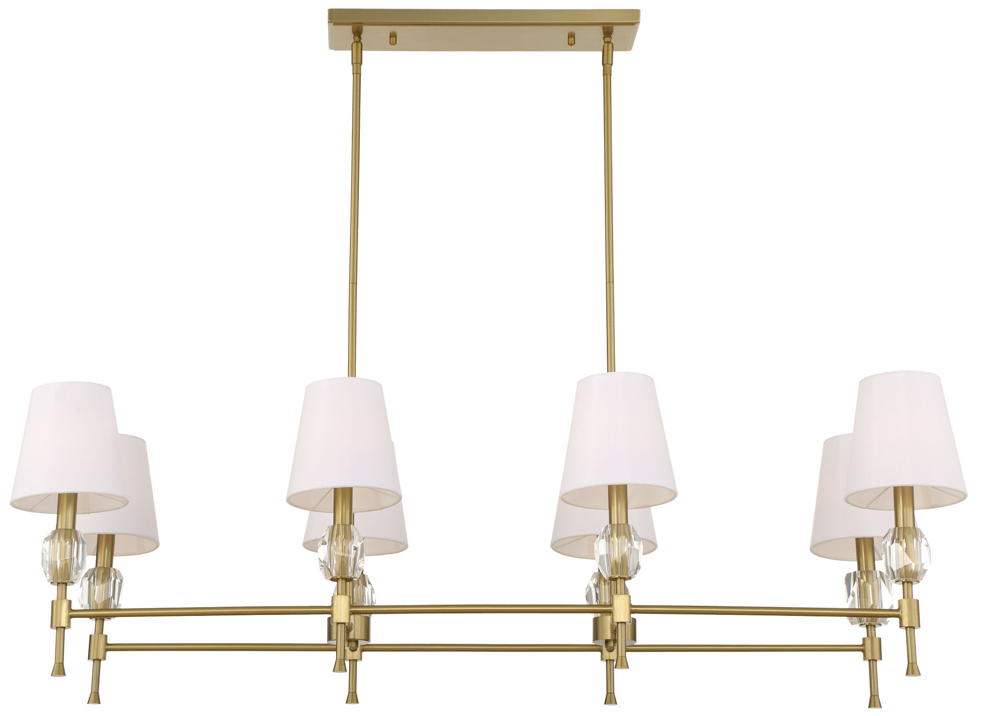 Image 3 Uttermost Arques 48" Wide Brass 8-Light  Linear Chandelier more views