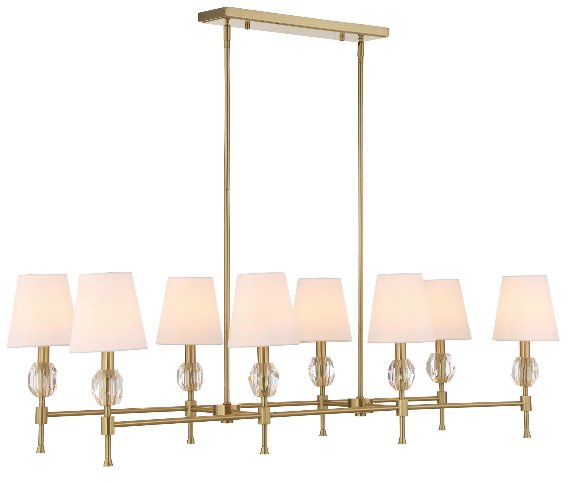 Image 4 Uttermost Arques 48" Wide Brass 8-Light  Linear Chandelier more views
