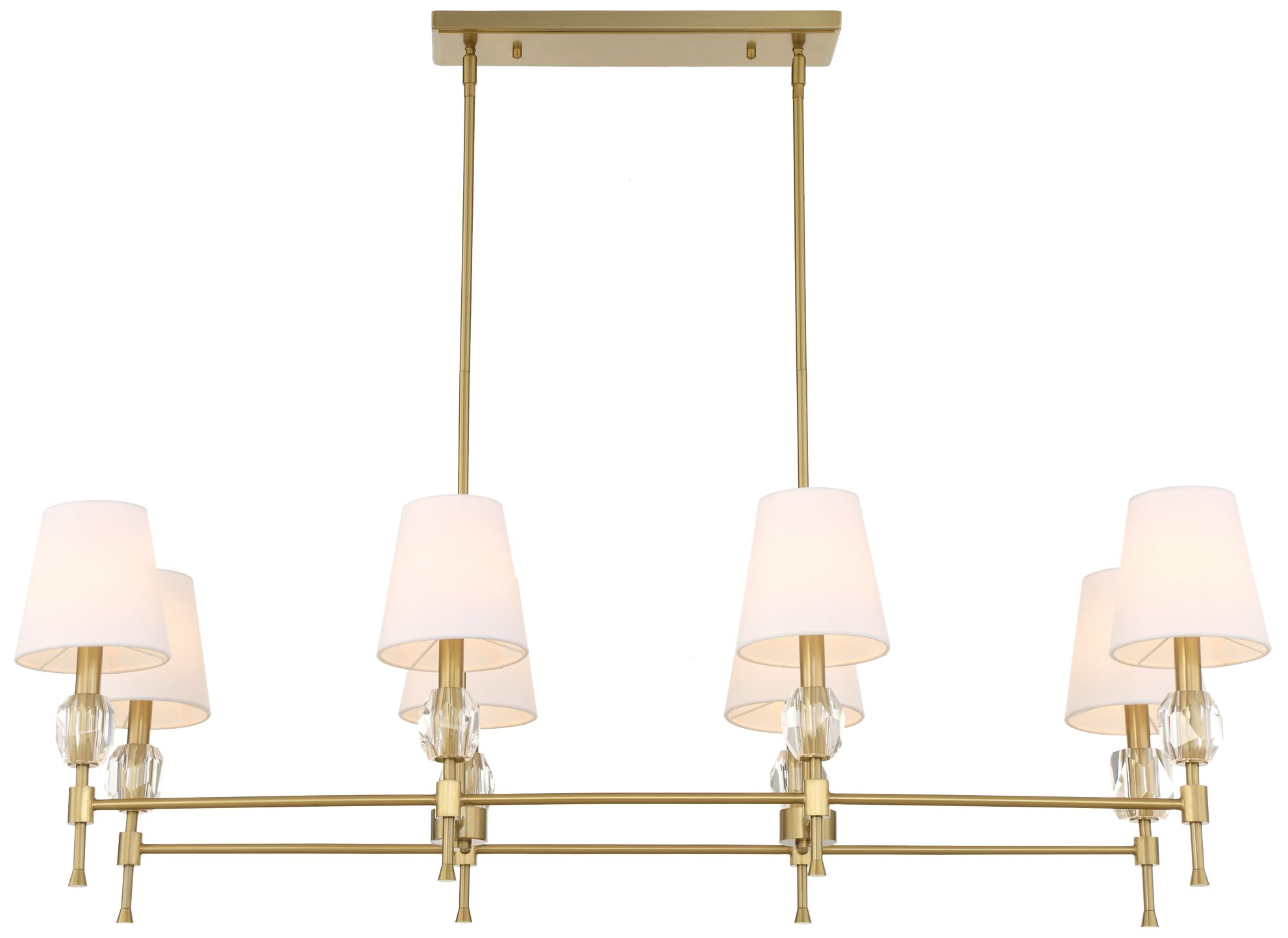 Image 5 Uttermost Arques 48" Wide Brass 8-Light  Linear Chandelier more views