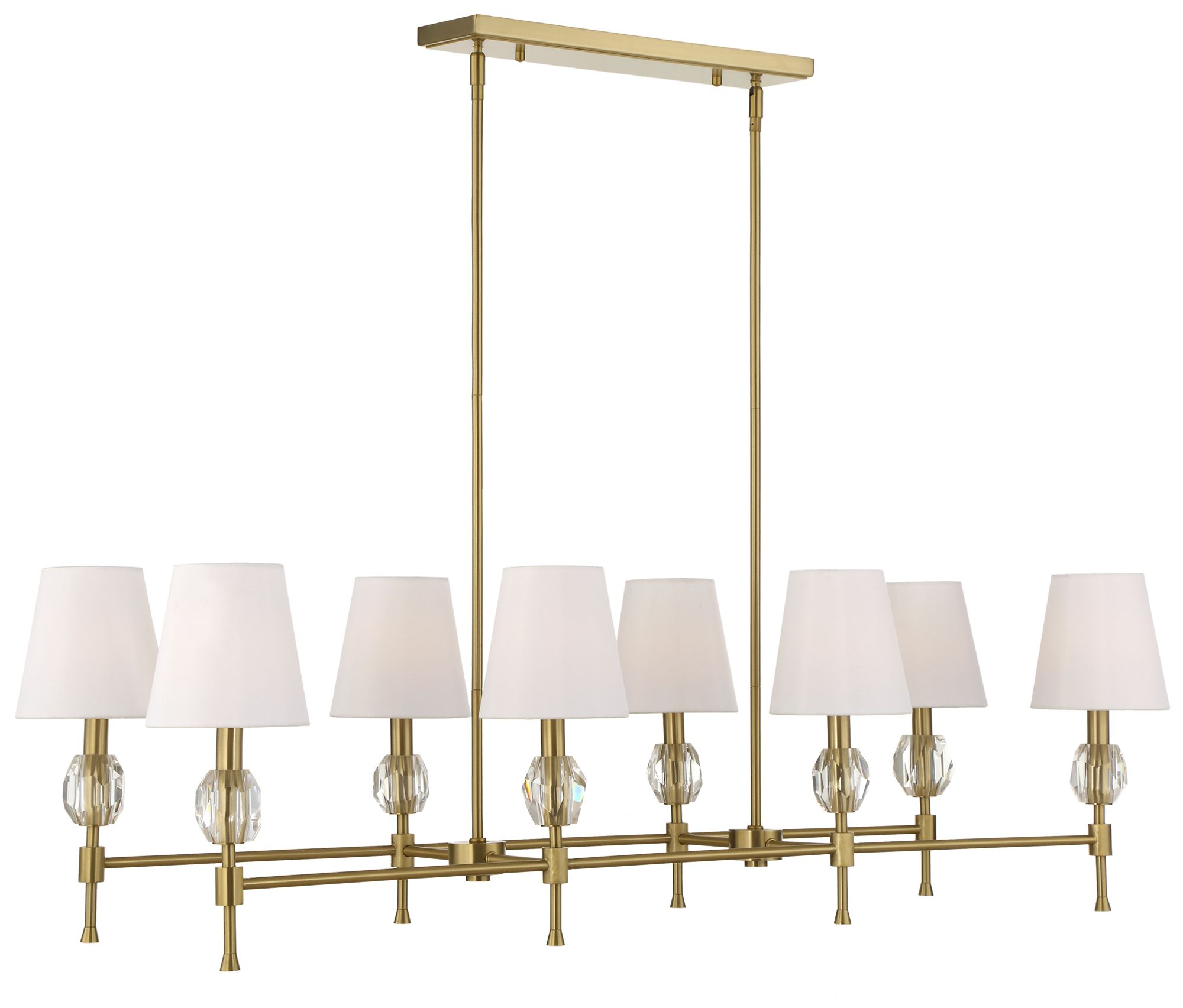 Image 6 Uttermost Arques 48" Wide Brass 8-Light  Linear Chandelier more views
