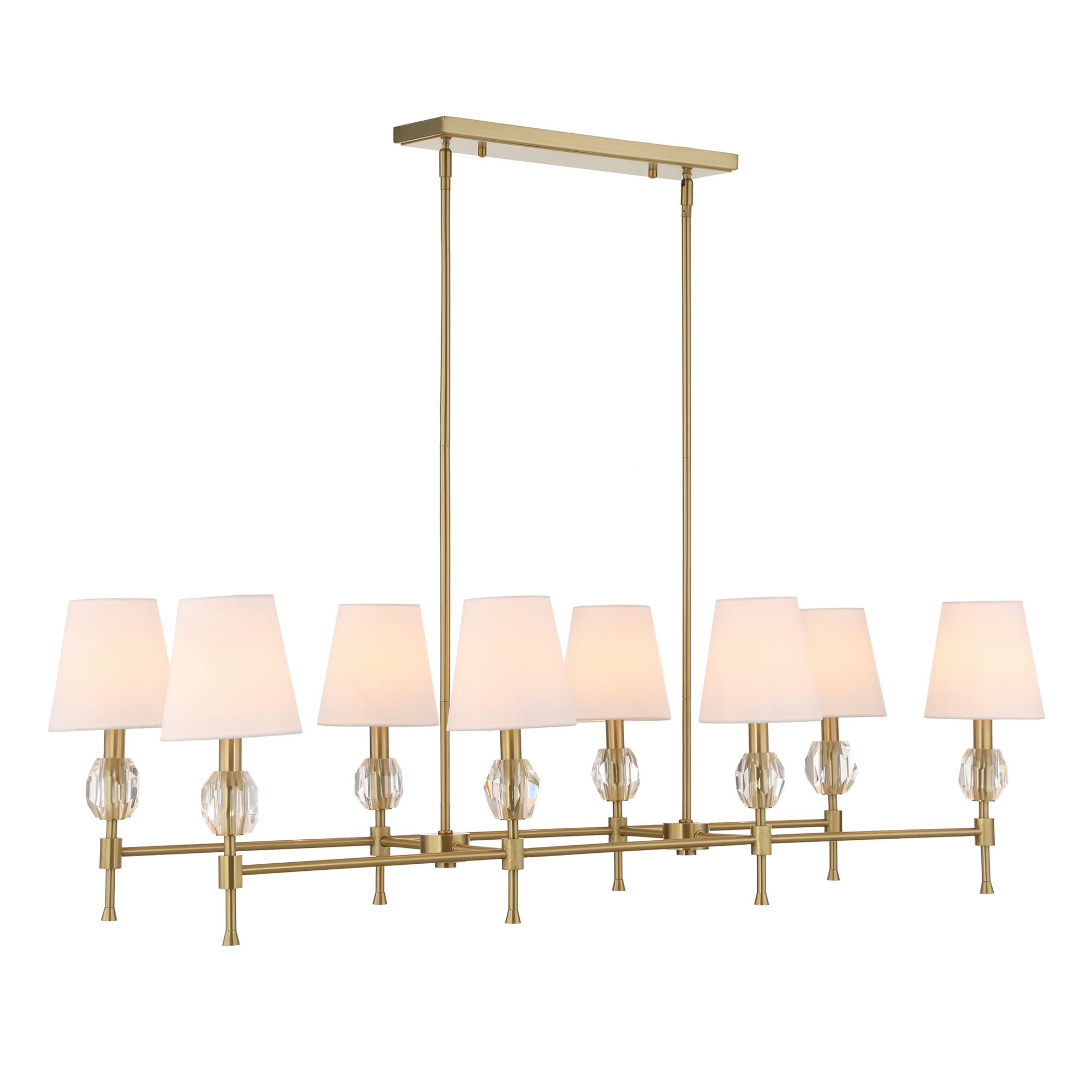 Uttermost Arques 48" Wide Brass 8-Light Linear Chandelier