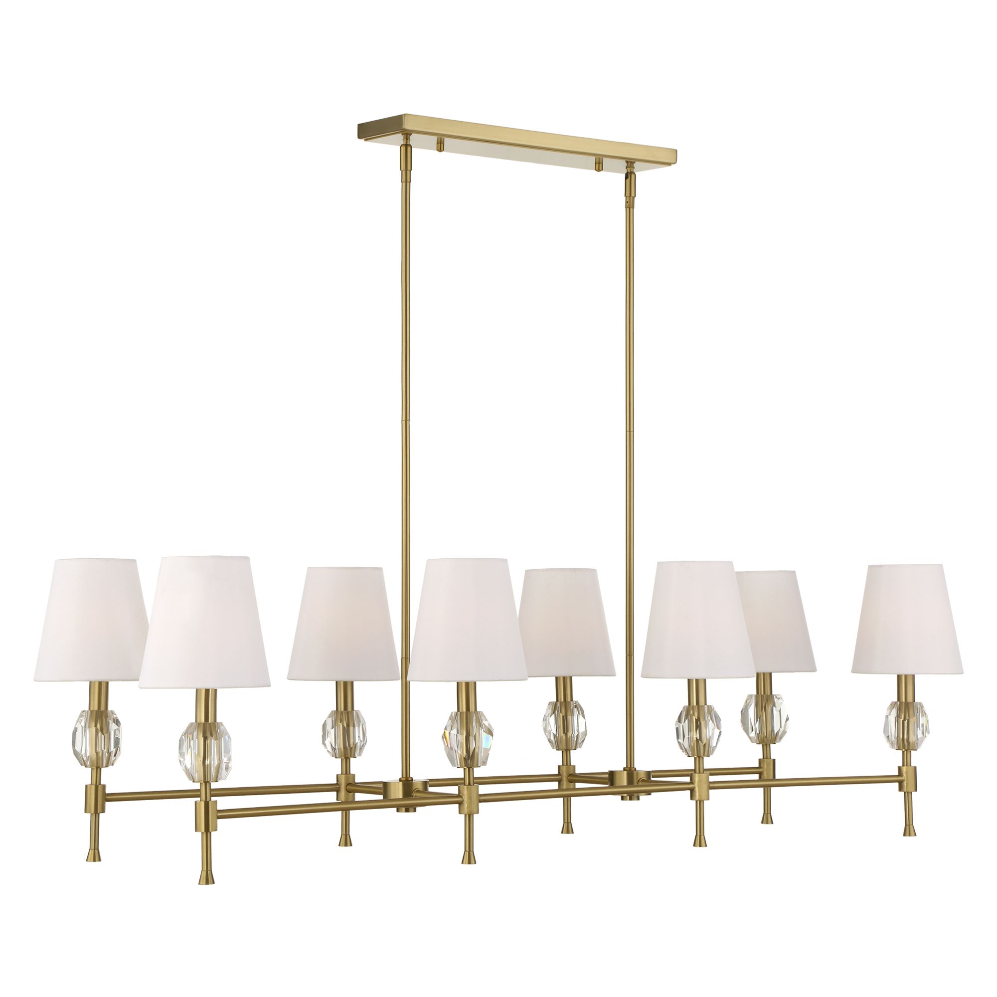 Uttermost Arques 48" Wide Brass 8-Light Linear Chandelier