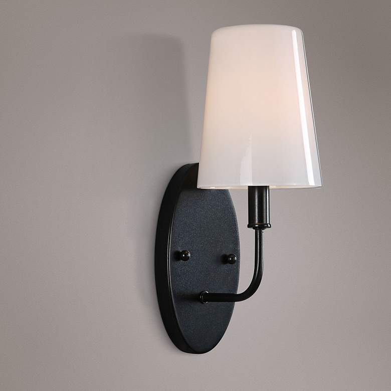 Image 1 Uttermost Articulo 13 inch High Textured Soft Black Wall Sconce