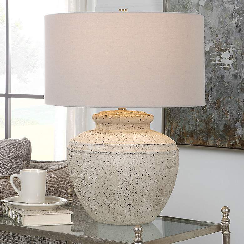 Image 1 Uttermost Artifact 24 1/2" High Aged Stone Ceramic Table Lamp