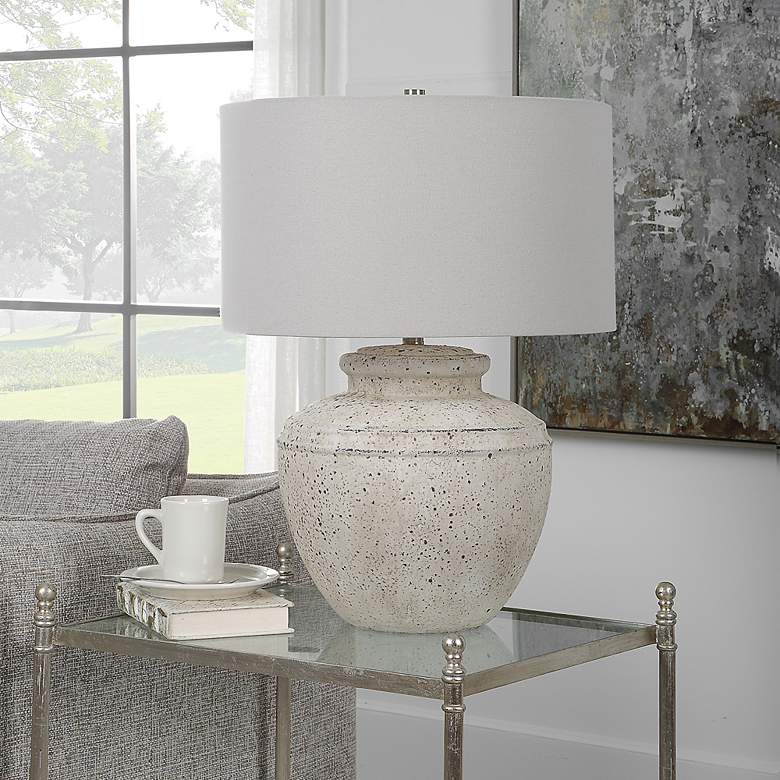 Image 3 Uttermost Artifact 24 1/2" High Aged Stone Ceramic Table Lamp more views