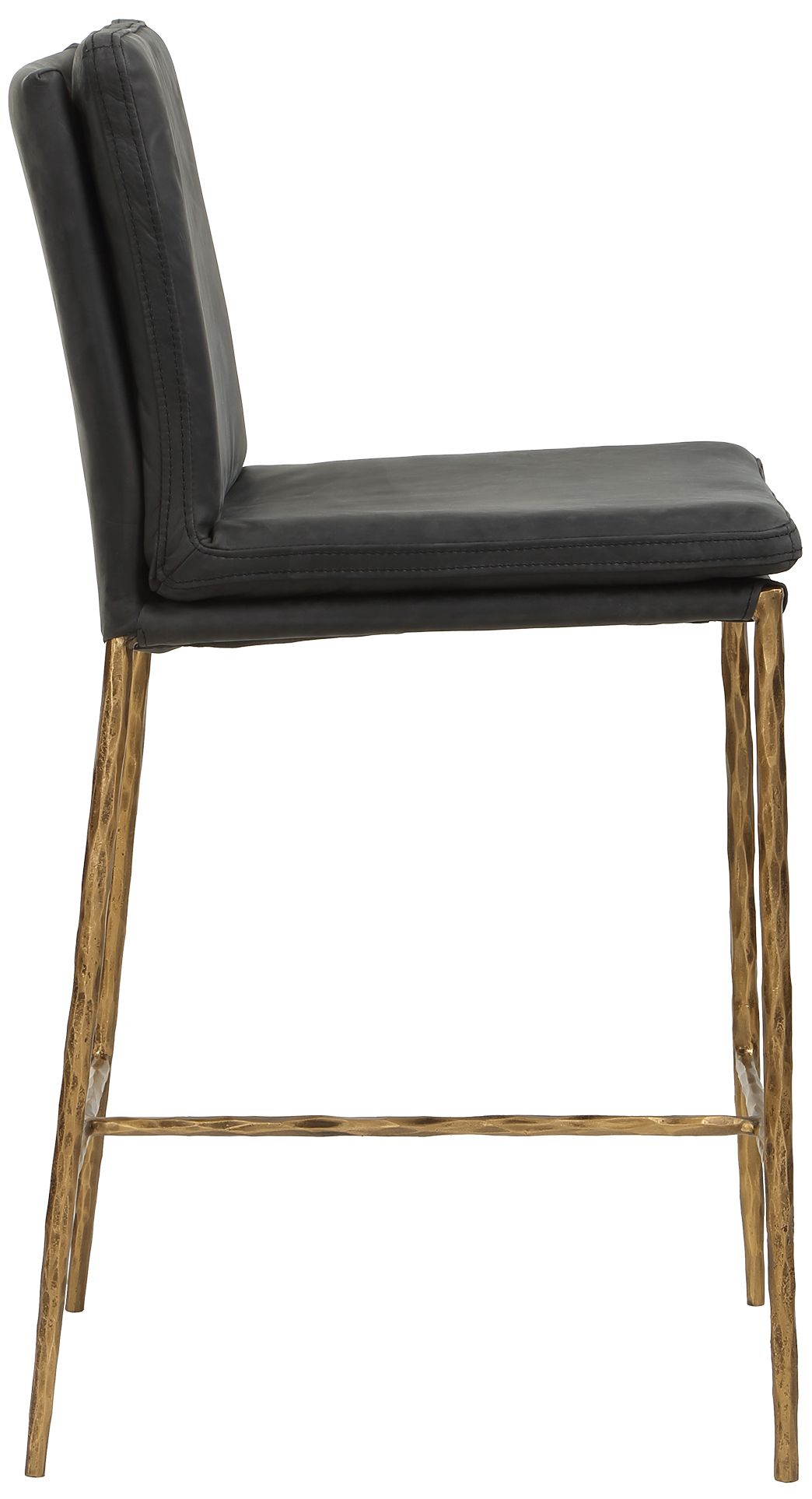 Uttermost Ascend Gold and Charcoal Leather Counter Stool