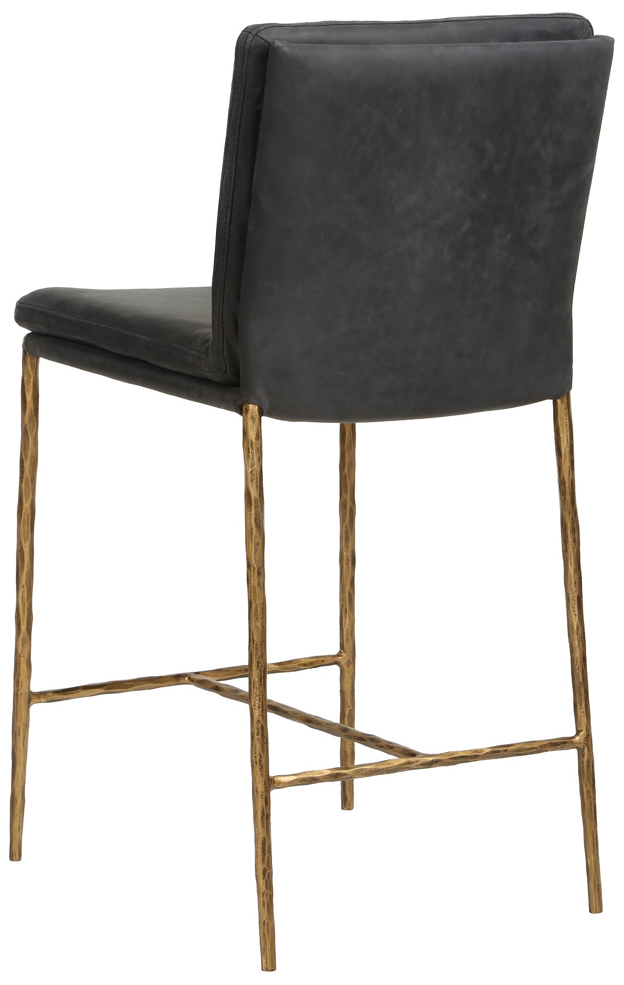 Uttermost Ascend Gold and Charcoal Leather Counter Stool