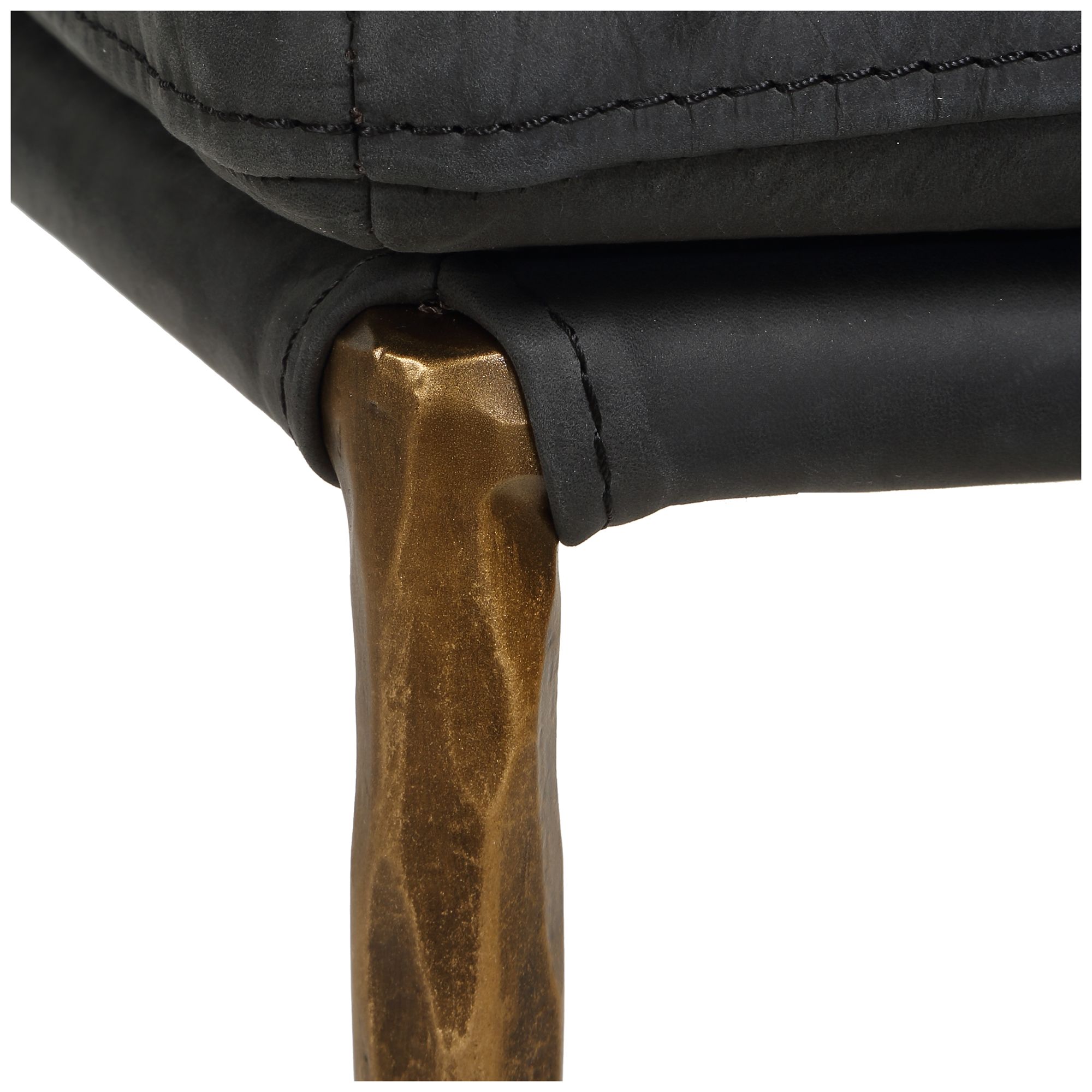 Uttermost Ascend Gold and Charcoal Leather Counter Stool
