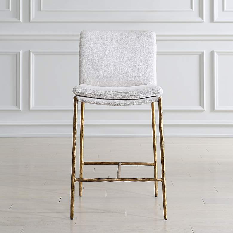 Image 3 Uttermost Ascend Plush White Boucle Counter Stool more views