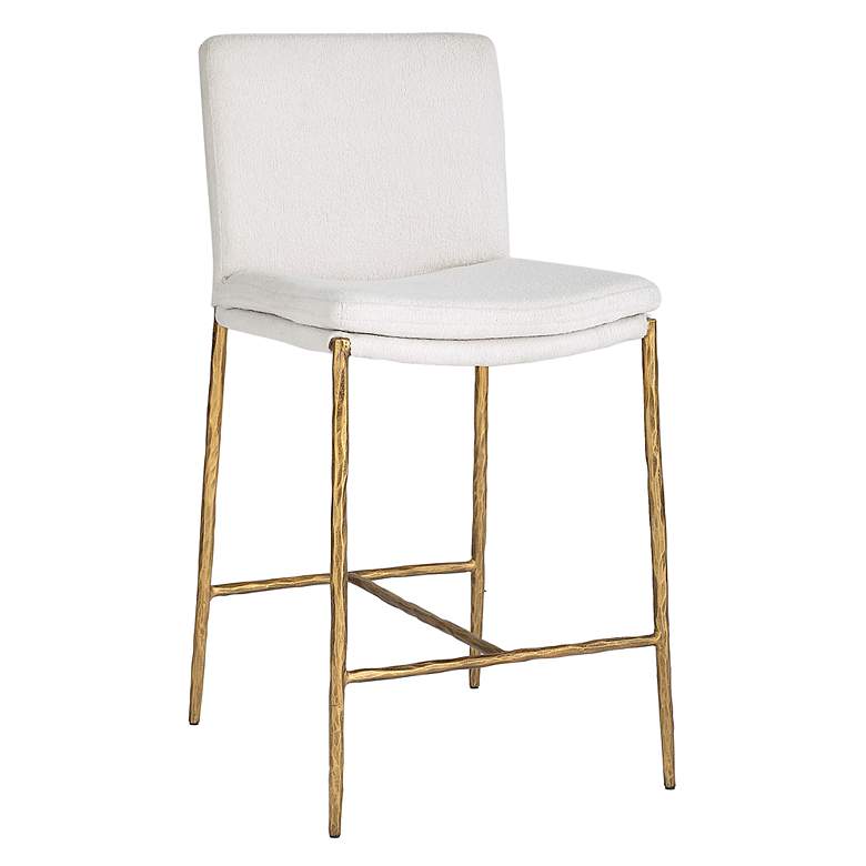 Image 4 Uttermost Ascend Plush White Boucle Counter Stool more views