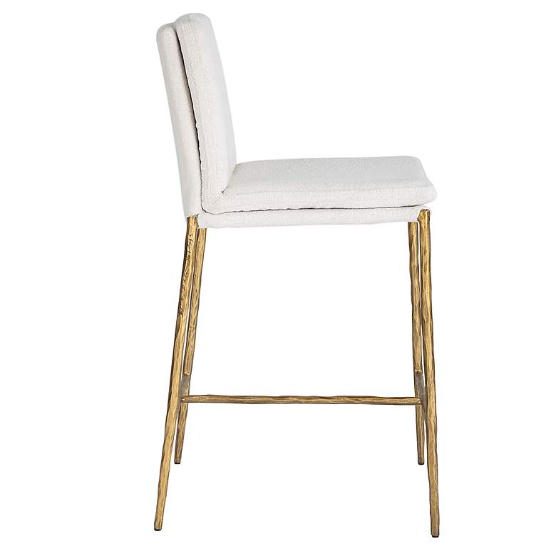 Image 5 Uttermost Ascend Plush White Boucle Counter Stool more views