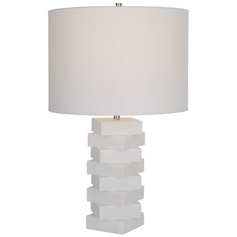 Image 1 Uttermost Ascent Ivory Stacked Stone Accent Table Lamp