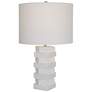 Uttermost Ascent Ivory Stacked Stone Accent Table Lamp