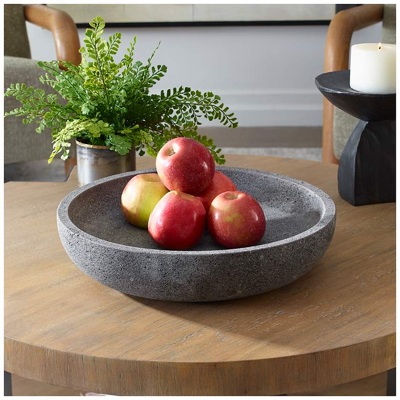 Image 1 Uttermost Ashen Earth Gray Lava Stone Indoor-Outdoor Bowl
