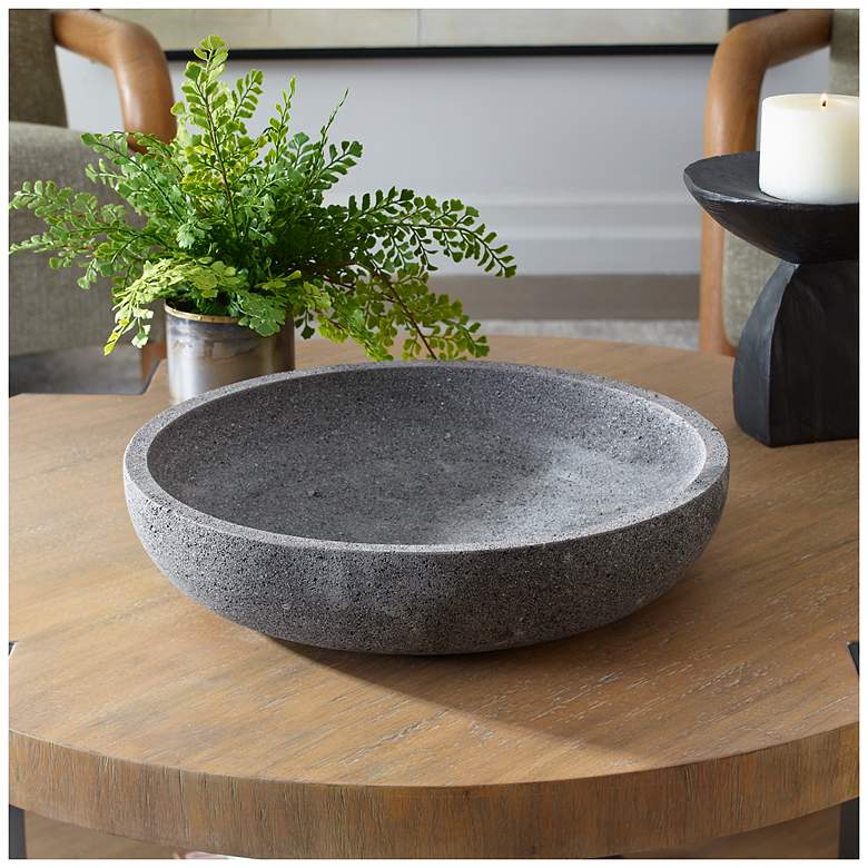 Image 3 Uttermost Ashen Earth Gray Lava Stone Indoor-Outdoor Bowl more views