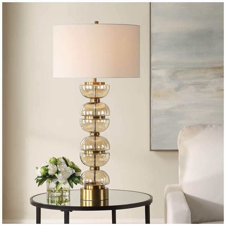Image 1 Uttermost Assemble 35" Amber Glass Table Lamp
