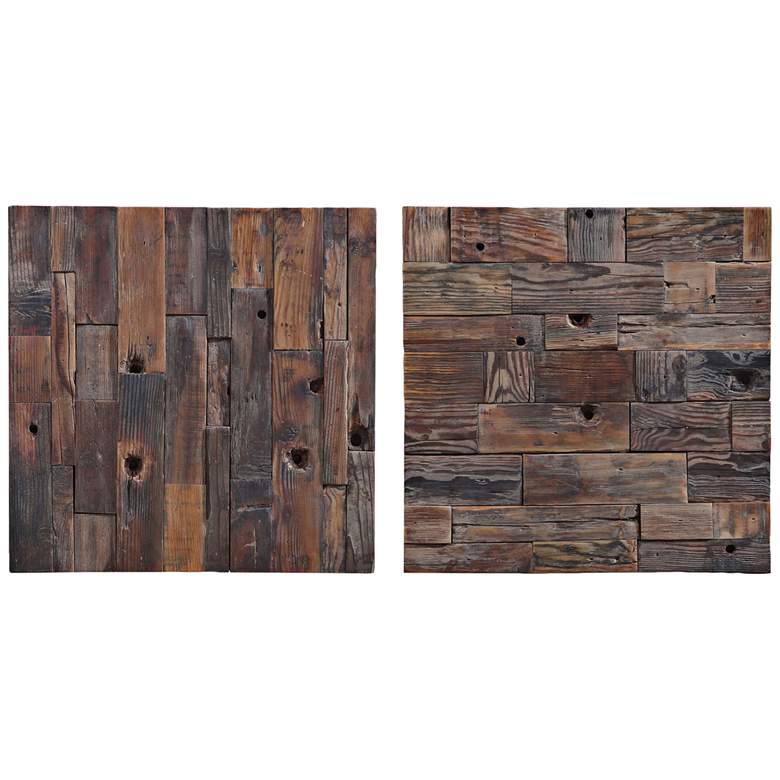 Image 2 Uttermost Astern 20 inch Square Boat Wood 2-Piece Wall Art Set