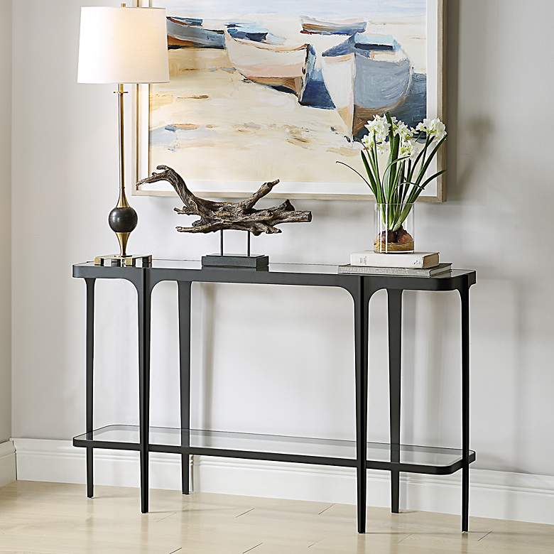 Image 3 Uttermost Atchison 53 1/2" Wide Black Iron Console Table more views