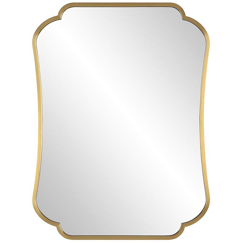 Image 3 Uttermost Athena Brushed Brass 24" x 32" Curved Wall Mirror