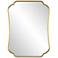 Uttermost Athena Brushed Brass 24" x 32" Curved Wall Mirror