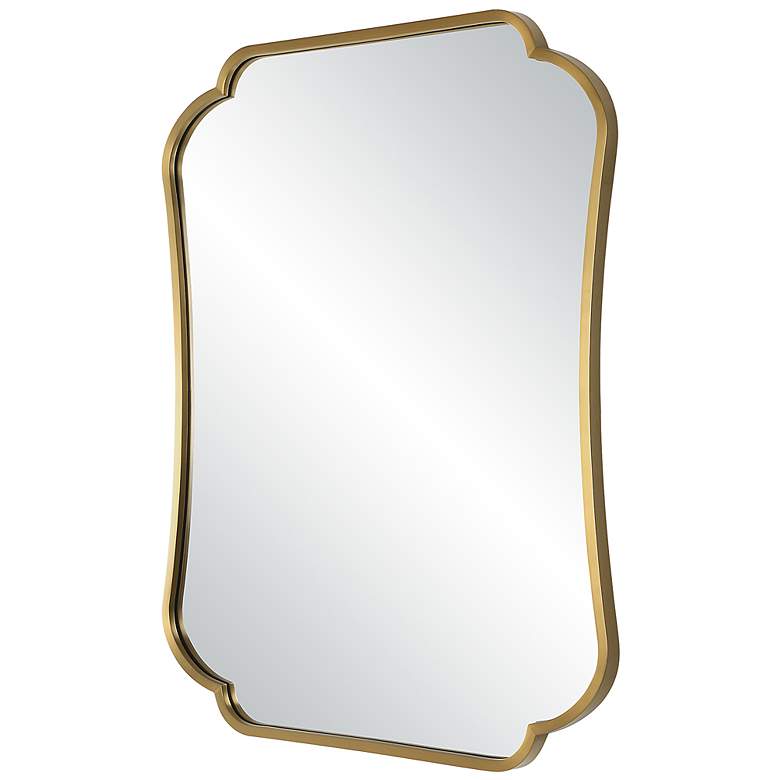 Image 5 Uttermost Athena Brushed Brass 24 inch x 32 inch Curved Wall Mirror more views