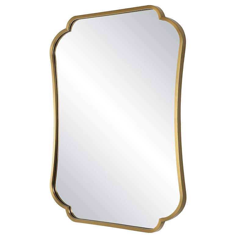 Image 6 Uttermost Athena Brushed Brass 24" x 32" Curved Wall Mirror more views
