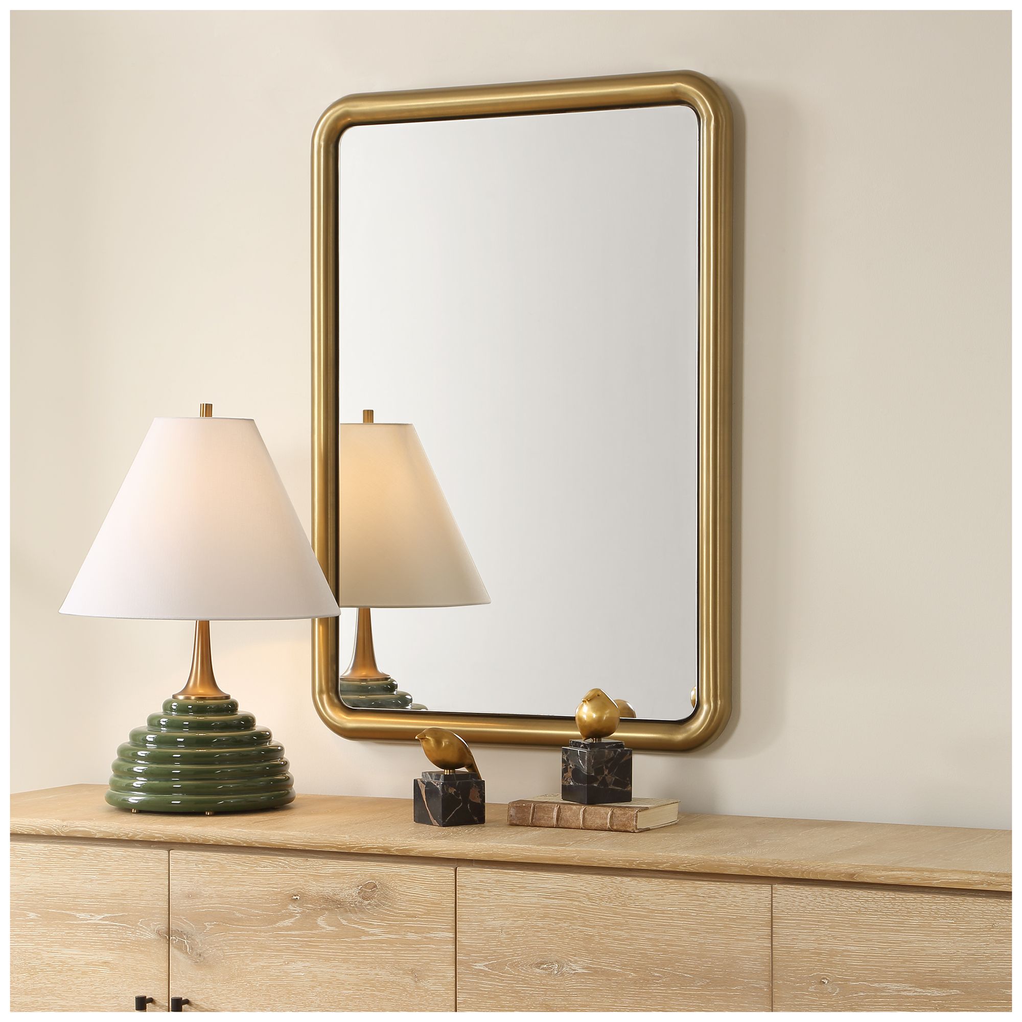 Image 3 Uttermost Atkinson Brass 29" x 41" SS Rectangle Wall Mirror more views