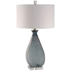 Image2 of Uttermost Atlantica 28 3/4" Acid Etched Ocean Blue Glass Table Lamp