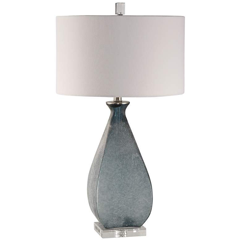 Image 2 Uttermost Atlantica 28 3/4" Acid Etched Ocean Blue Glass Table Lamp